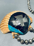 Native American Intricate Vintage Southwest Sterling Silver Bird Turquoise Shell Necklace-Nativo Arts