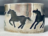 Captivating Vintage Native American Navajo Running Horses Sterling Silver Colossal Bracelet-Nativo Arts