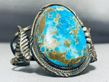 Rare Old Museum Vintage Native American Navajo Turquoise Sterling Silver Bracelet-Nativo Arts