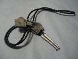 Magnificent Vintage Native American Navajo Damale Bisbee Turquoise Sterling Silver Bolo Tie-Nativo Arts