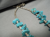 Museum Quality Vintage Native American Navajo Long Turquoise Jacla Necklace Earrings-Nativo Arts