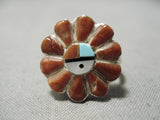 Museum Vintage Zuni Native American Turquoise Sterling Silver Ring Old-Nativo Arts
