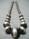 One Of Biggest Ever Native American Navajo Sterling Silver Bead Necklace- Gigantic!!-Nativo Arts