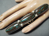 One Of The Biggest Ever Native American Navajo Turquoise Sterling Silver Ring-Nativo Arts