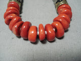 Singer Chunky Coral Native American Navajo Turquoise Sterling Silver Necklace-Nativo Arts