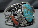 Extremely Rare #8 Turquoise Vintage Native American Navajo Sterling Silver Bracelet Old Cuff-Nativo Arts
