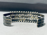 One Of The Best Ever Vintage Native American Zuni Squared Turquoise Sterling Silver Bracelet-Nativo Arts