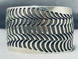 One Of The Craziest Native American Navajo Sterling Silver Hand Tooled Bracelet-Nativo Arts