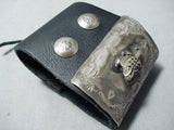 Detailed Toad Vintage Native American Navajo Sterling Silver Ketoh Bracelet-Nativo Arts
