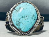 Gigantic Vintage Native American Navajo Blue Diamond Turquoise Sterling Silver Bracelet-Nativo Arts