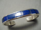 Stunning Vintage Zuni Lapis Inlay Sterling Silver Bracelet Native American-Nativo Arts