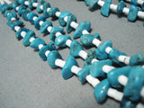 Dynamic Vintage Native American Navajo Turquoise Sterling Silver Necklace Old-Nativo Arts