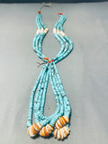 Native American Rare Quadruple Jacla Vintage Navajo Turquoise Heishi Necklace Old-Nativo Arts