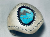 Huge Museum Morenci Turquoise Vintage Native American Navajo Sterling Silver Bracelet-Nativo Arts