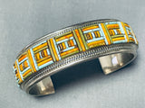 Native American Most Intricate Shell Turquoise Vintage Navajo Sterling Silver Bracelet-Nativo Arts