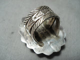 Magnificent San Felipe #8 Turquoise Mine Sterling Silver Ring Native American-Nativo Arts
