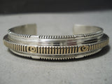 Thick Important Vintage Navajo Leo Nez Sterling Silver Native American Bracelet-Nativo Arts