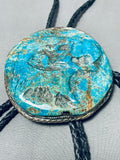 Hand Carved Massive Old Eagle Vintage Native American Navajo Sterling Silver Bolo Tie-Nativo Arts