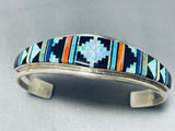 Expert Intricacy Vintage Native American Zuni Turquoise Opal Sterling Silver Bracelet-Nativo Arts