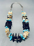 Native American Brilliant Vintage Santo Domingo Turquoise Shell Heishi Sterling Silver Necklace-Nativo Arts