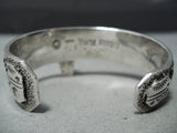 Inlay Master Vintage Native American Navajo Turquoise Sterling Silver Bracelet Cuff-Nativo Arts
