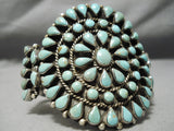 One Of Best Vintage Native American Navajo Teardrop Royston Turquoise Sterling Silver Bracelet-Nativo Arts