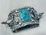 Native American 110 Gram Scorpion Navajo Turquoise Sterling Silver Bracelet-Nativo Arts