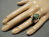 Marvelous Vintage Native American Navajo Royston Turquoise Heart Sterling Silver Ring-Nativo Arts