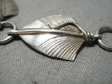 Marvelous Vintage Native American Navajo Sterling Silver Leaves Bracelet-Nativo Arts