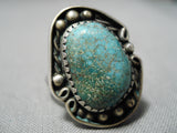 Impressive Vintage Native American Navajo Royston Turquoise Sterling Silver Ring Old-Nativo Arts