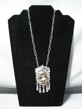 One Of The Best Vintage Native American Zuni Turquoise Kachina Dancer Sterling Silver Necklace-Nativo Arts