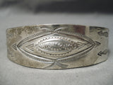 Earlier 1900's Vintage Native American Navajo Whirling Logs Sterling Silver Bracelet Old-Nativo Arts
