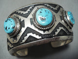 Important Vintage Native American Navajo Tony Singer Turquoise Sterling Silver Bracelet-Nativo Arts