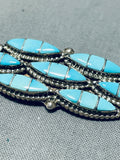 One Of The Most Unique Vintage Native American Zuni Turquoise Sterling Silver Pin-Nativo Arts
