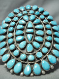 One Of Best Vintage Native American Navajo Blue Gem Turquoise Sterling Silver Cluster Bracelet-Nativo Arts