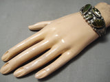 Important Verdy Jake Damale Turquoise Vintage Native American Navajo Sterling Silver Bracelet-Nativo Arts