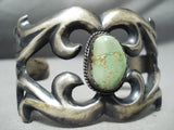 Opulent Vintage Native American Navajo Damale Turquoise Sterling Silver Bracelet Old-Nativo Arts