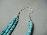 Native American Dan Coriz Important Santo Domingo Turquoise Heishi Sterling Silver Necklace-Nativo Arts