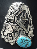rich singer Native American Navajo Sleeping Beauty Turquoise Sterling Silver Bowguard-Nativo Arts
