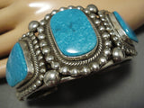 Best Vintage Native American Navajo Ricky Martinez Carico Turquoise Sterling Silver Bracelet-Nativo Arts