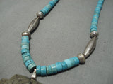 Incredible Vintage Native American Navajo Turquoise Heishi Sterling Silver Native Necklace-Nativo Arts