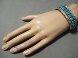 Impressive Vintage Native American Navajo Sleeping Beauty Turquoise Sterling Silver Bracelet Old-Nativo Arts