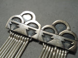 Important Raincloud Vintage Native American Navajo Sterling Silver Earrings-Nativo Arts