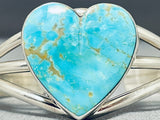 Herm Smith Heart Native American Navajo Turquoise Heart Sterling Silver Bracelet-Nativo Arts