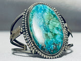 One Of The Best Ever Vintage Native American Navajo Chrysocolla Sterling Silver Bracelet-Nativo Arts
