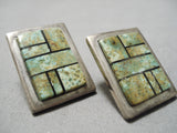 Important Vintage Native American Navajo Royston Turquoise Sterling Silver Earrings-Nativo Arts