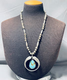 Exceptional Vintage Native American Navajo Royston Turquoise Sterling Silver Necklace-Nativo Arts