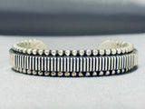 Jonny Nez Heavy Native American Navajo Sterling Silver Bracelet-Nativo Arts