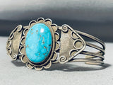 Early Vintage Native American Navajo Rare Turquoise Sterling Silver Bracelet-Nativo Arts
