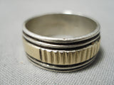 Amazing Vintage Native American Navajo 14k Gold Sterling Silver Ring-Nativo Arts